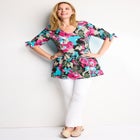 Three-Quarter Tie-Sleeve Tunic image number null