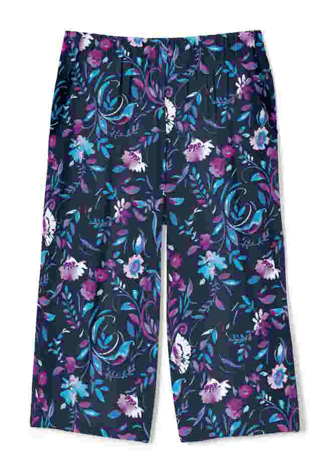 Elastic-Waist Pull-On Knit Pocket Capri Pants image number 1