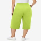 Elastic-Waist Pull-On Knit Pocket Capri Pants image number null