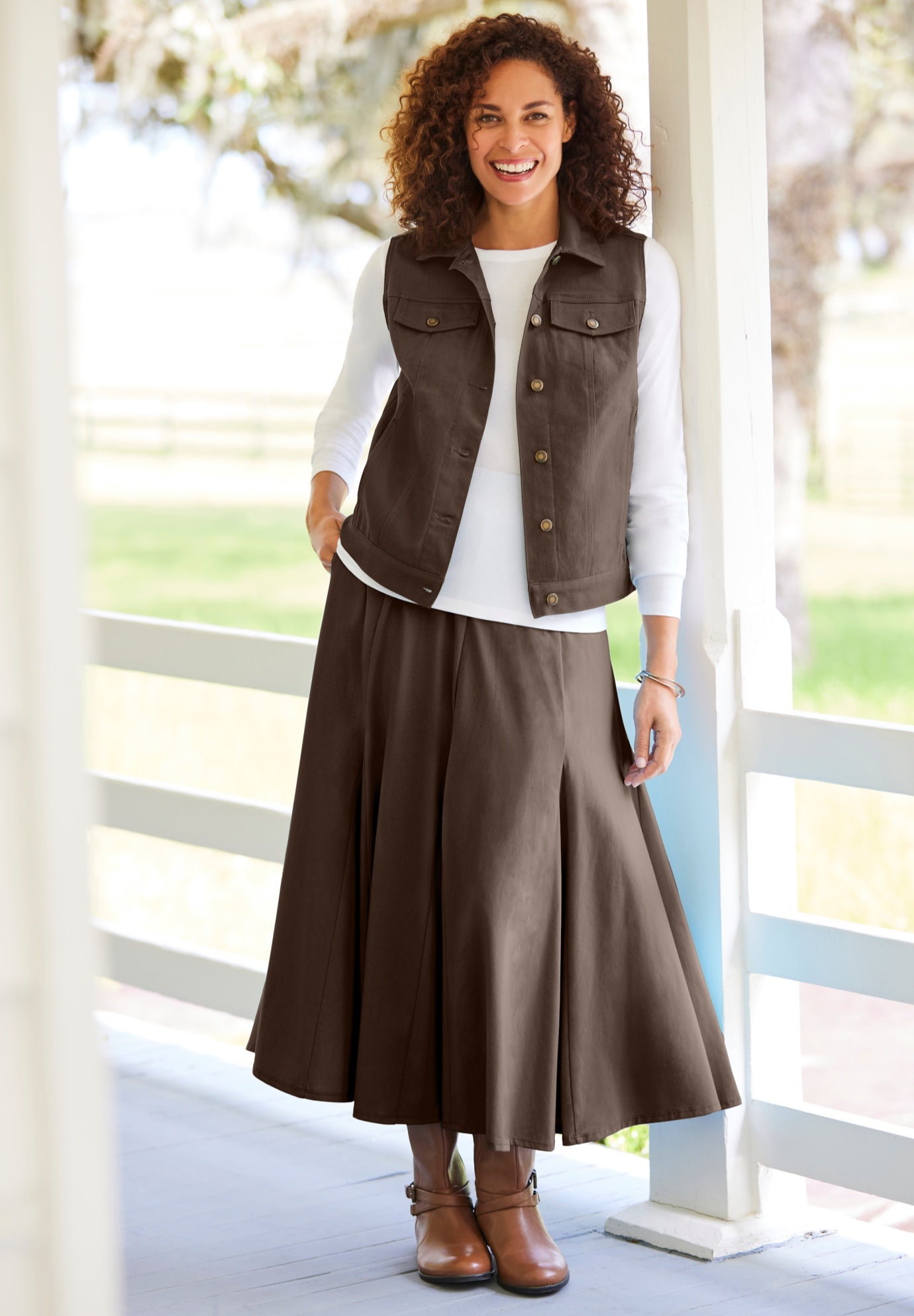 Stretch Denim Vest image number 1