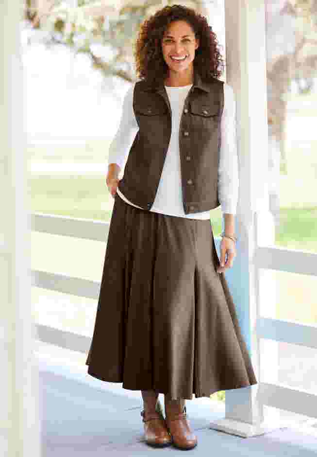 Stretch Denim Vest image number 1