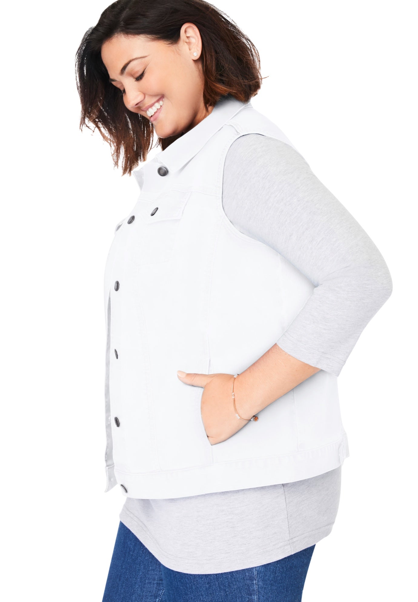 Stretch Denim Vest image number 2