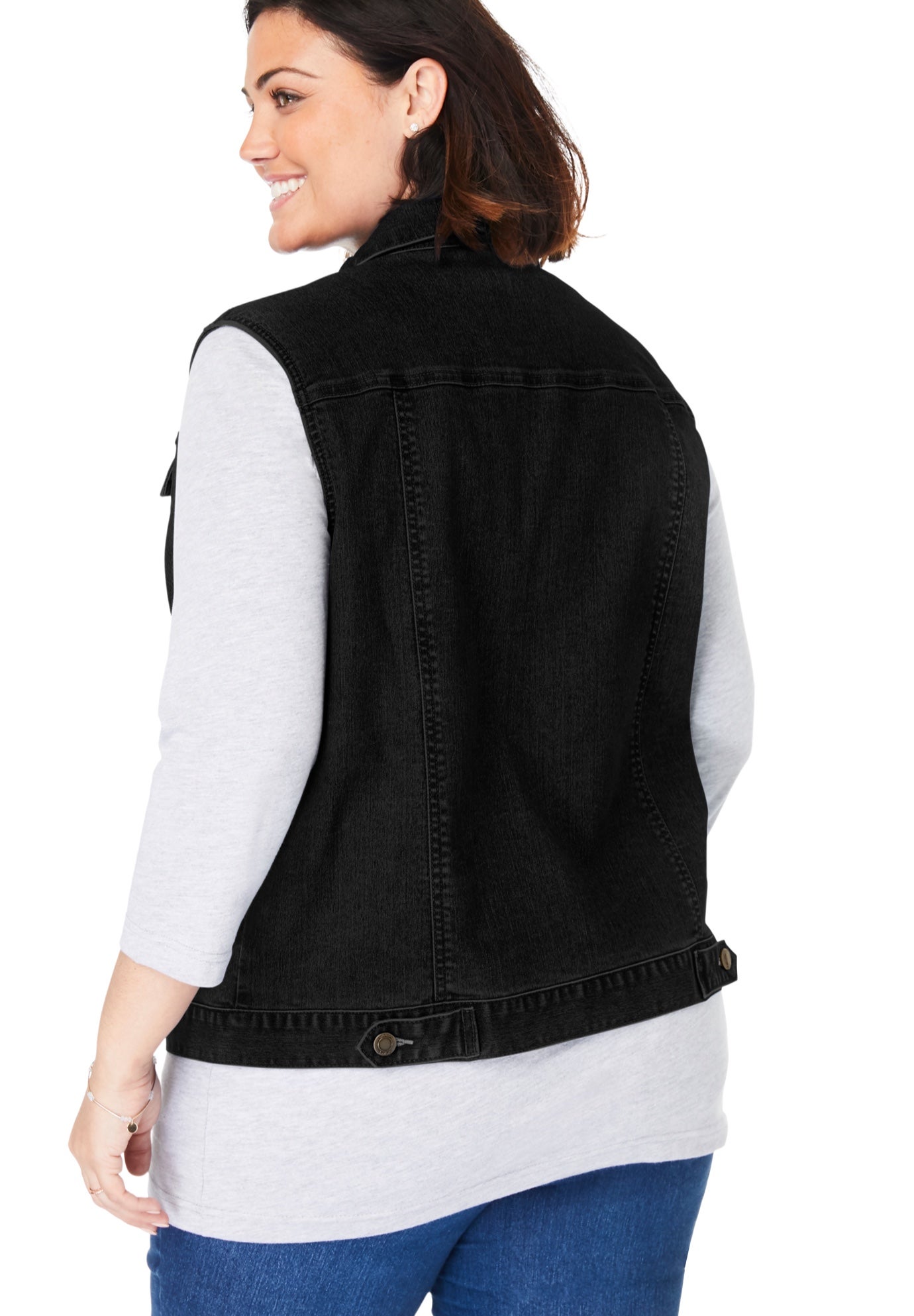 Stretch Denim Vest image number 1