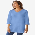 Perfect Three-Quarter Sleeve V-Neck Tunic image number null