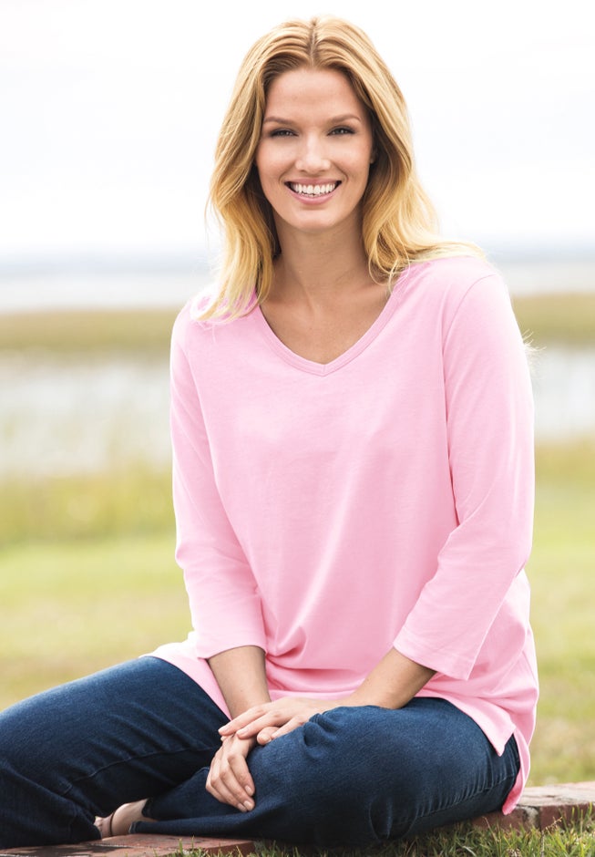 Perfect Three-Quarter Sleeve V-Neck Tunic image number 8