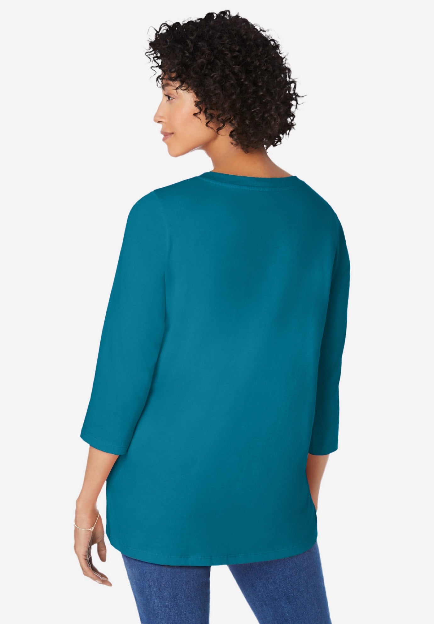 Perfect Three-Quarter Sleeve V-Neck Tunic image number 1