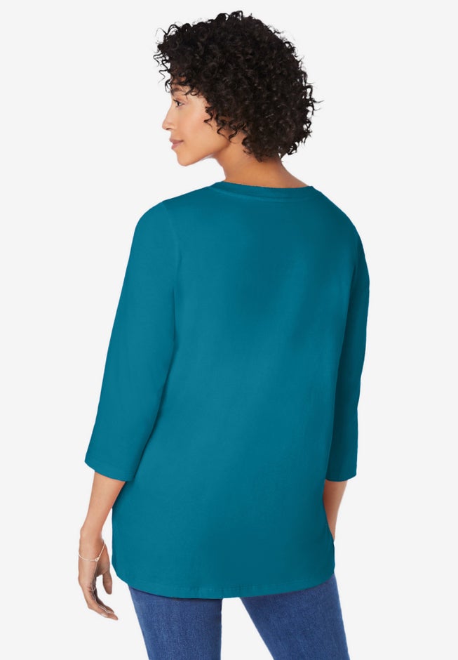 Perfect Three-Quarter Sleeve V-Neck Tunic image number 1