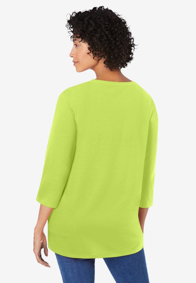 Perfect Three-Quarter Sleeve V-Neck Tunic image number 1