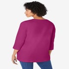Perfect Three-Quarter Sleeve V-Neck Tunic image number null