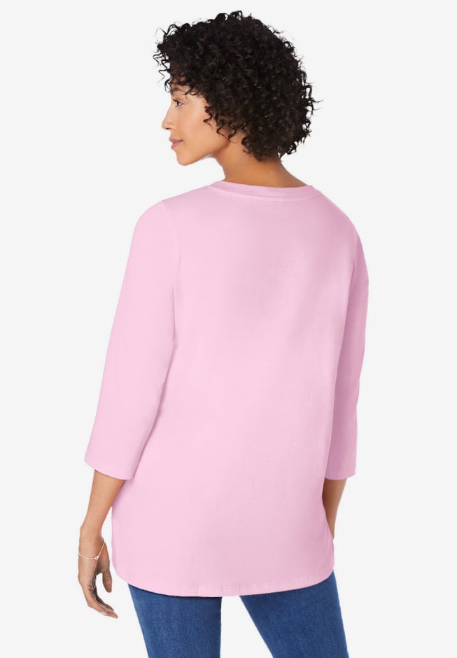 Perfect Three-Quarter Sleeve V-Neck Tunic image number 1