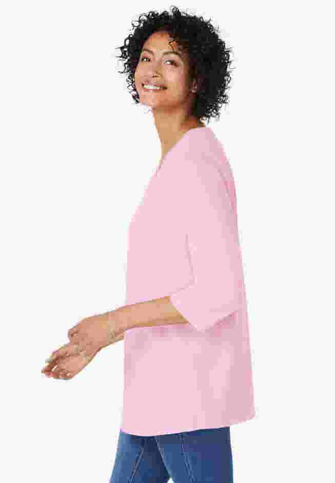 Perfect Three-Quarter Sleeve V-Neck Tunic image number 2