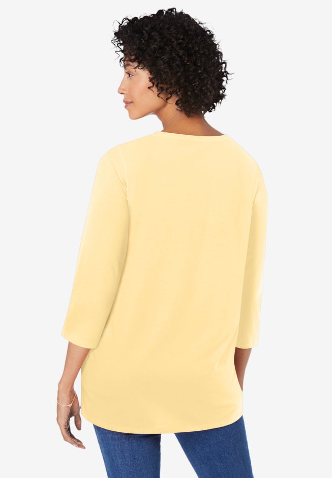 Perfect Three-Quarter Sleeve V-Neck Tunic image number 1