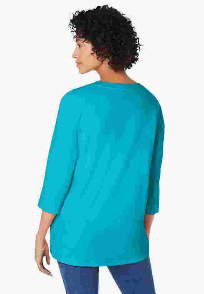 Perfect Three-Quarter Sleeve V-Neck Tunic image number 1