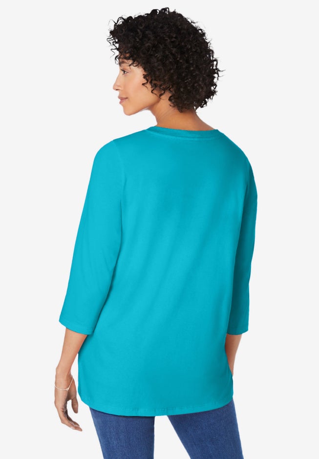 Perfect Three-Quarter Sleeve V-Neck Tunic image number 1