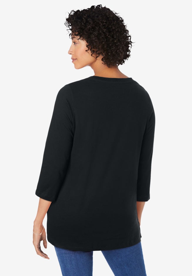 Perfect Three-Quarter Sleeve V-Neck Tunic image number 1