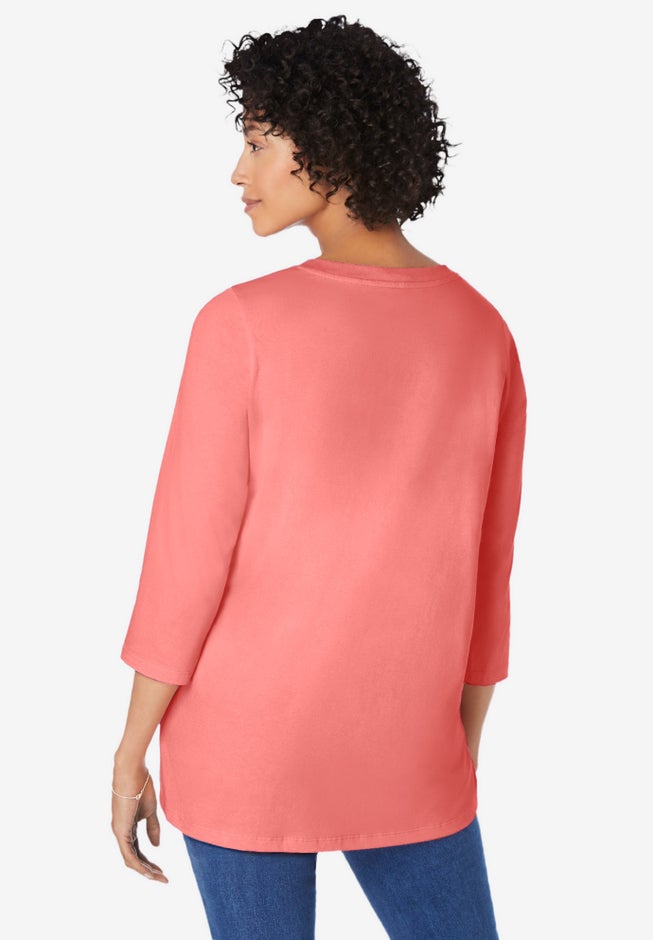 Perfect Three-Quarter Sleeve V-Neck Tunic image number 1