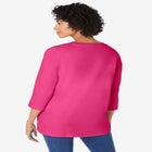 Perfect Three-Quarter Sleeve V-Neck Tunic image number null