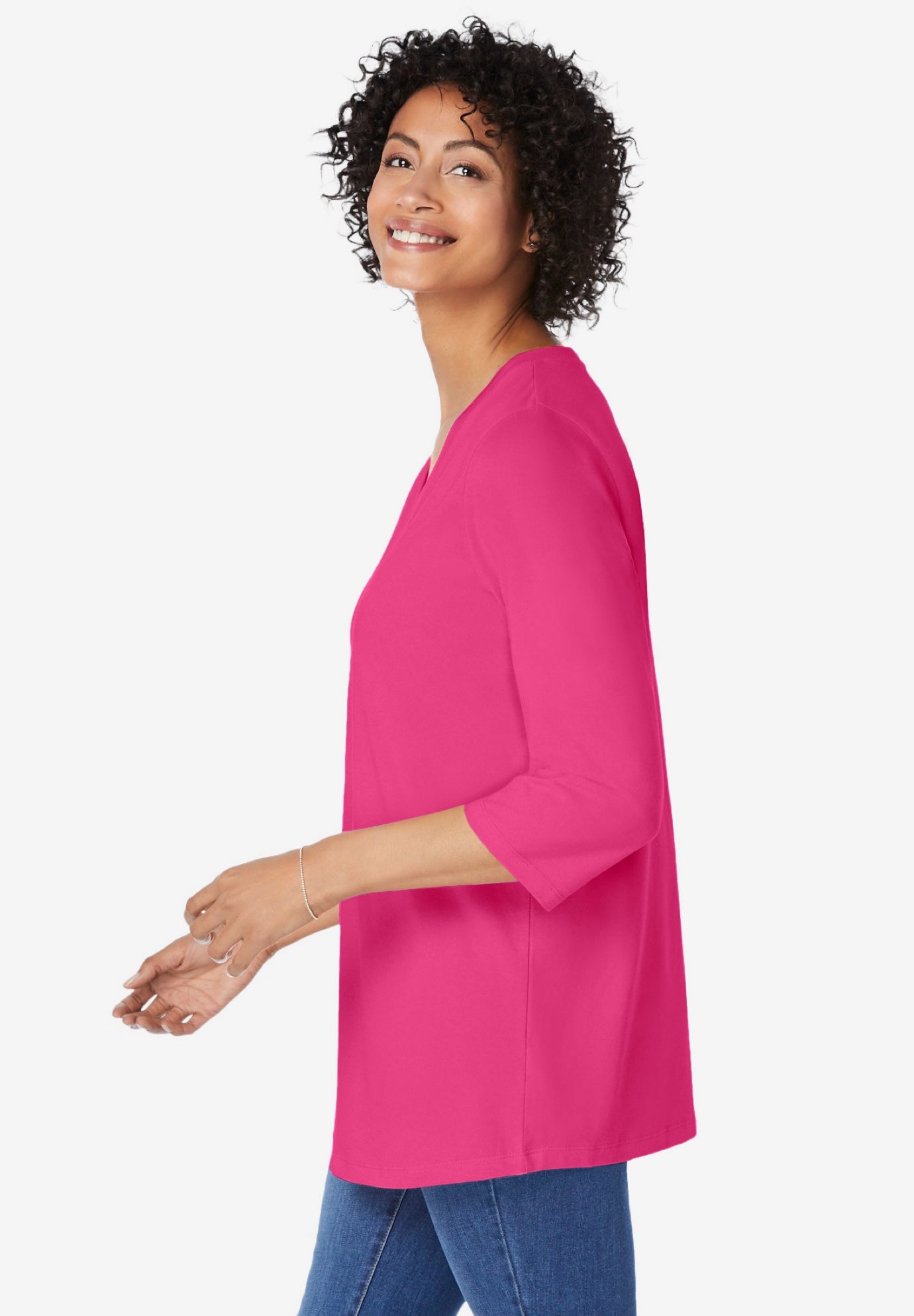 Perfect Three-Quarter Sleeve V-Neck Tunic image number 2