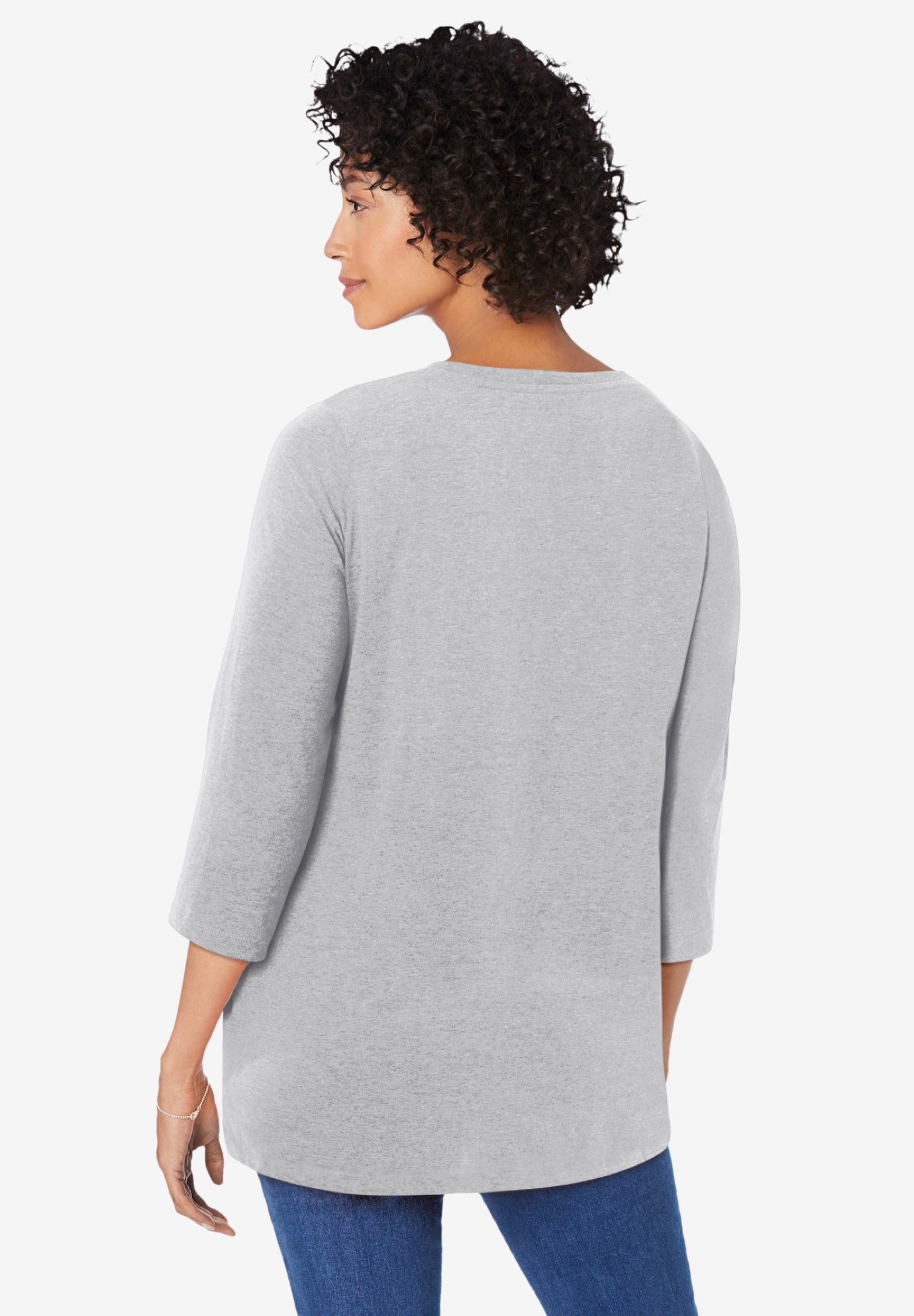Perfect Three-Quarter Sleeve V-Neck Tunic image number 1