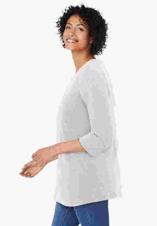 Perfect Three-Quarter Sleeve V-Neck Tunic image number 2