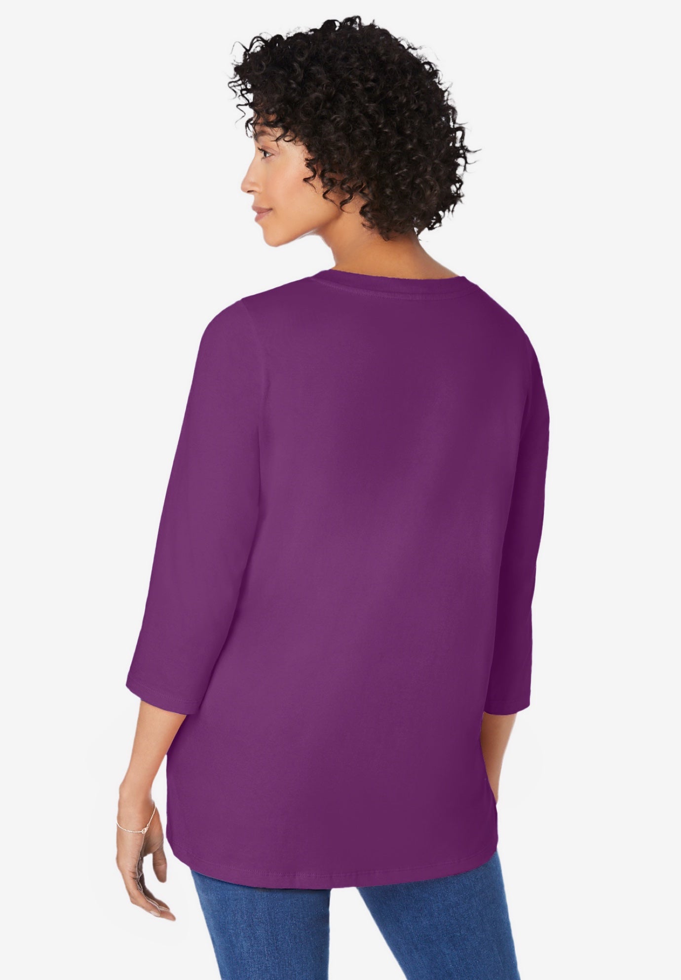 Perfect Three-Quarter Sleeve V-Neck Tunic image number 1