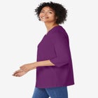 Perfect Three-Quarter Sleeve V-Neck Tunic image number null