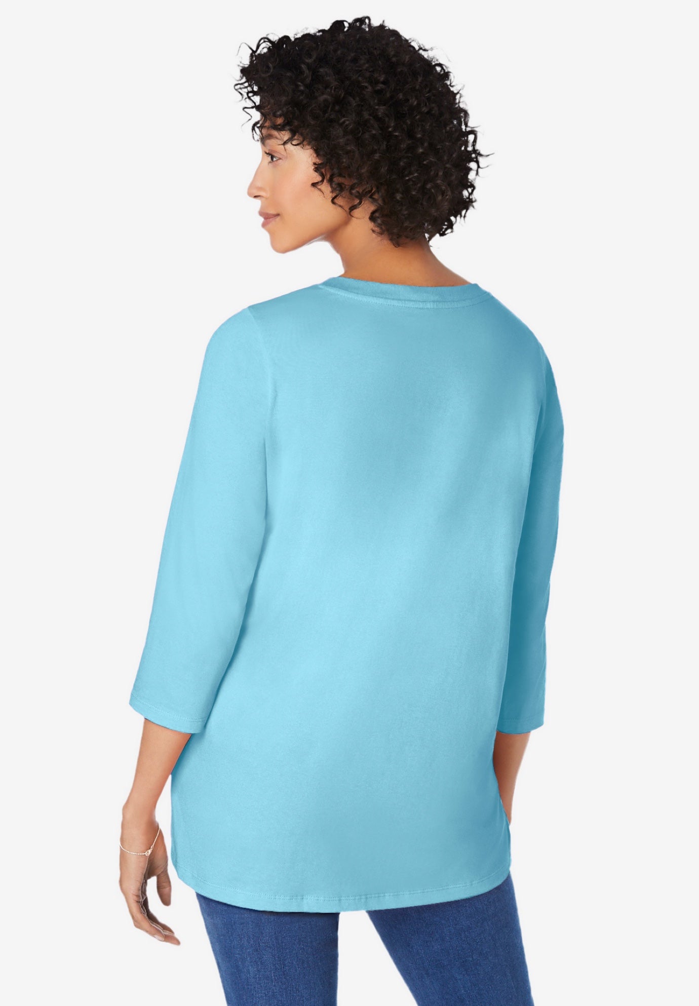 Perfect Three-Quarter Sleeve V-Neck Tunic image number 1