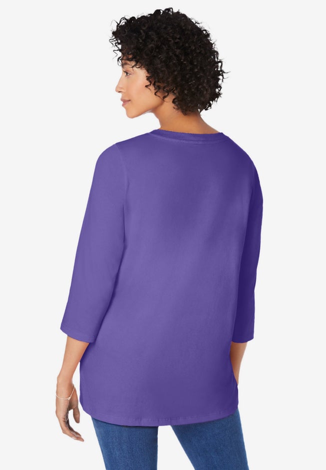 Perfect Three-Quarter Sleeve V-Neck Tunic image number 1