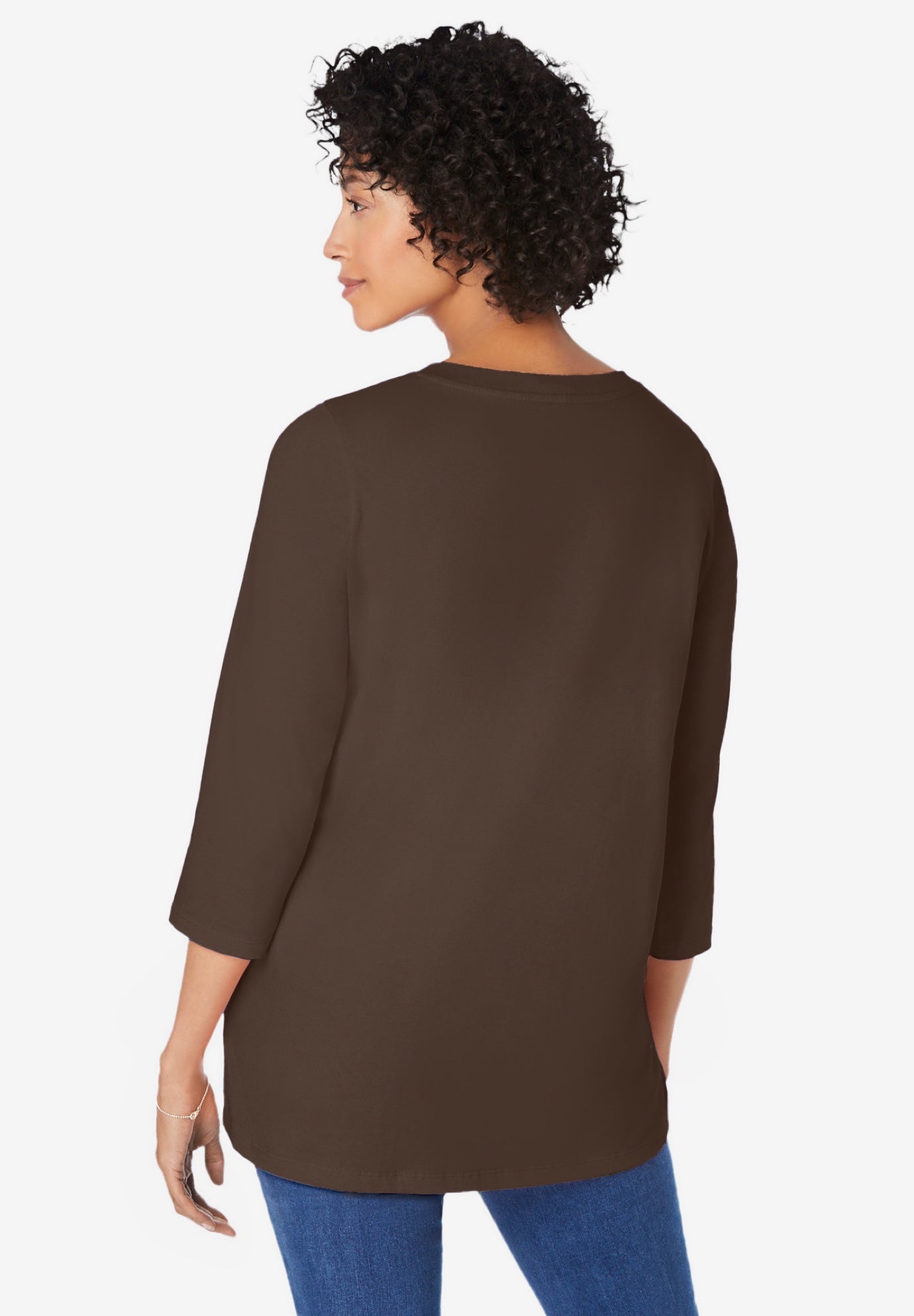 Perfect Three-Quarter Sleeve V-Neck Tunic image number 1