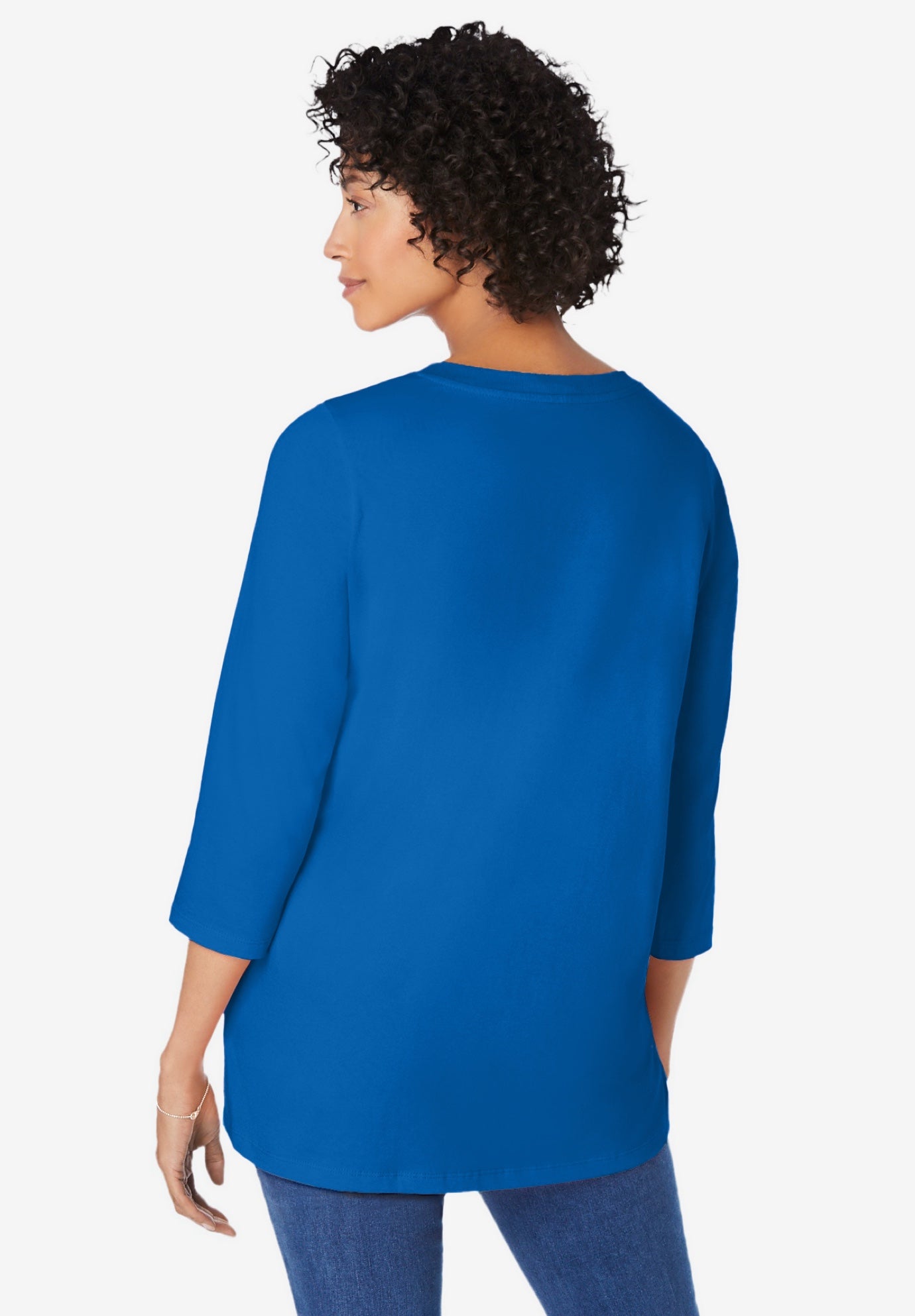 Perfect Three-Quarter Sleeve V-Neck Tunic image number 1