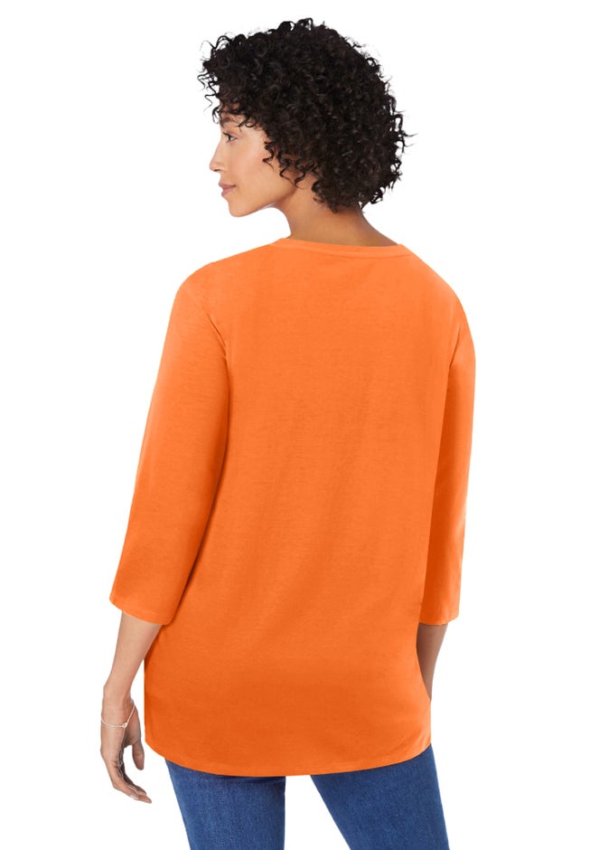 Perfect Three-Quarter Sleeve V-Neck Tunic image number 1