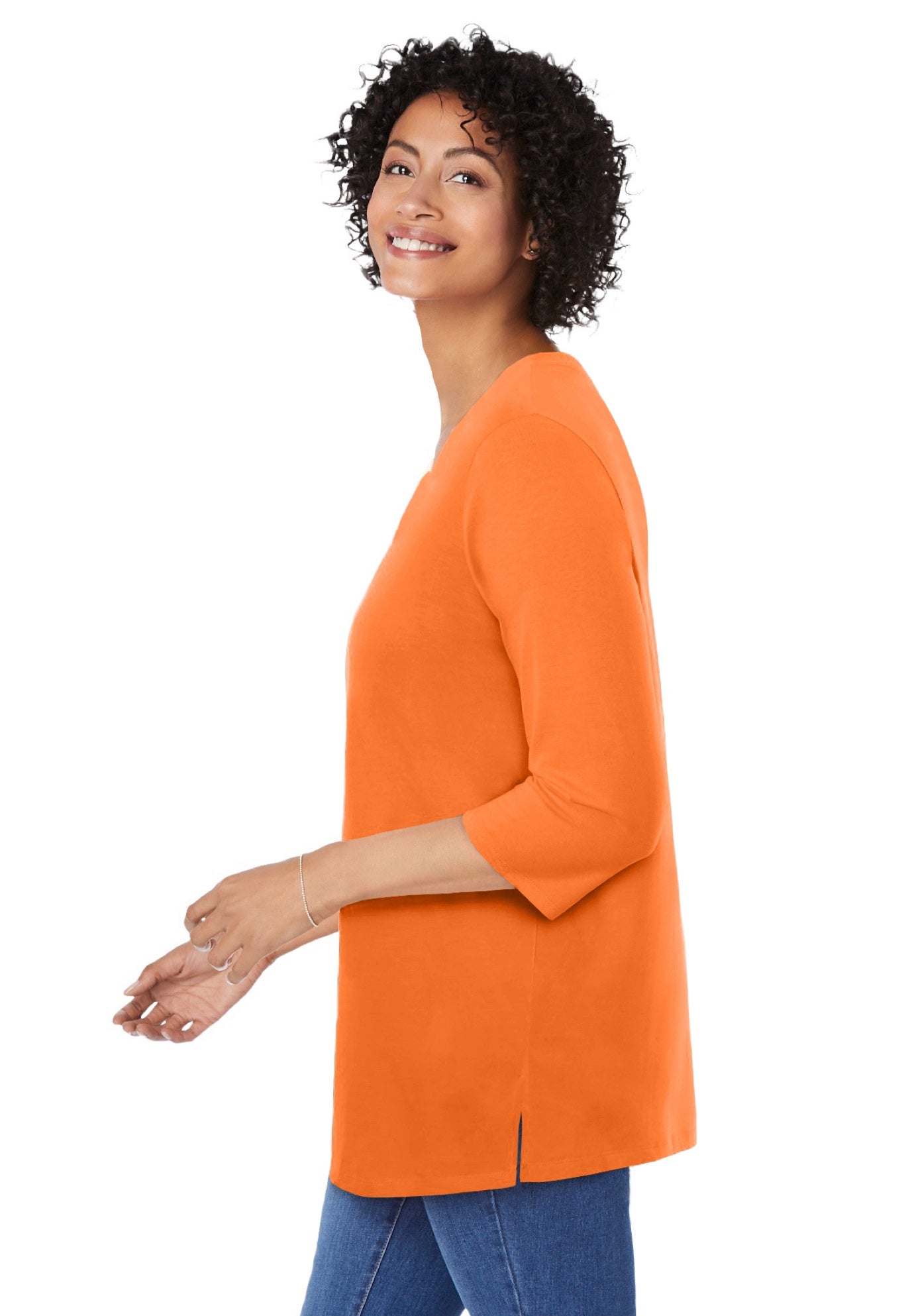 Perfect Three-Quarter Sleeve V-Neck Tunic image number 2