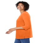 Perfect Three-Quarter Sleeve V-Neck Tunic image number null