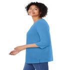 Perfect Three-Quarter Sleeve V-Neck Tunic image number null