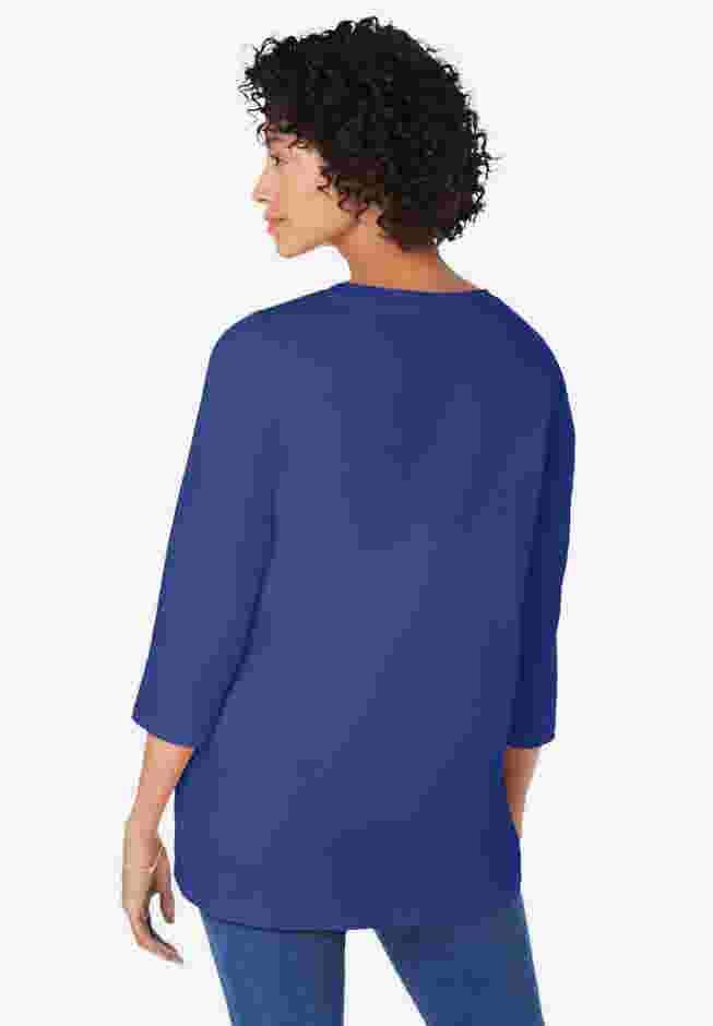 Perfect Three-Quarter Sleeve V-Neck Tunic image number 1