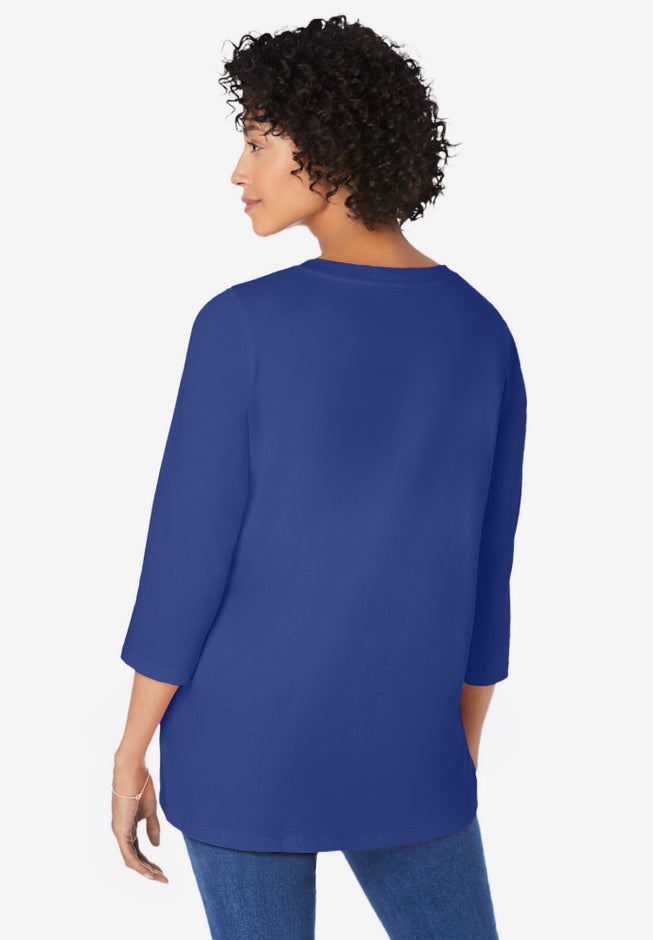 Perfect Three-Quarter Sleeve V-Neck Tunic image number 1