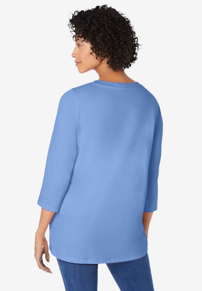 Perfect Three-Quarter Sleeve V-Neck Tunic image number 1