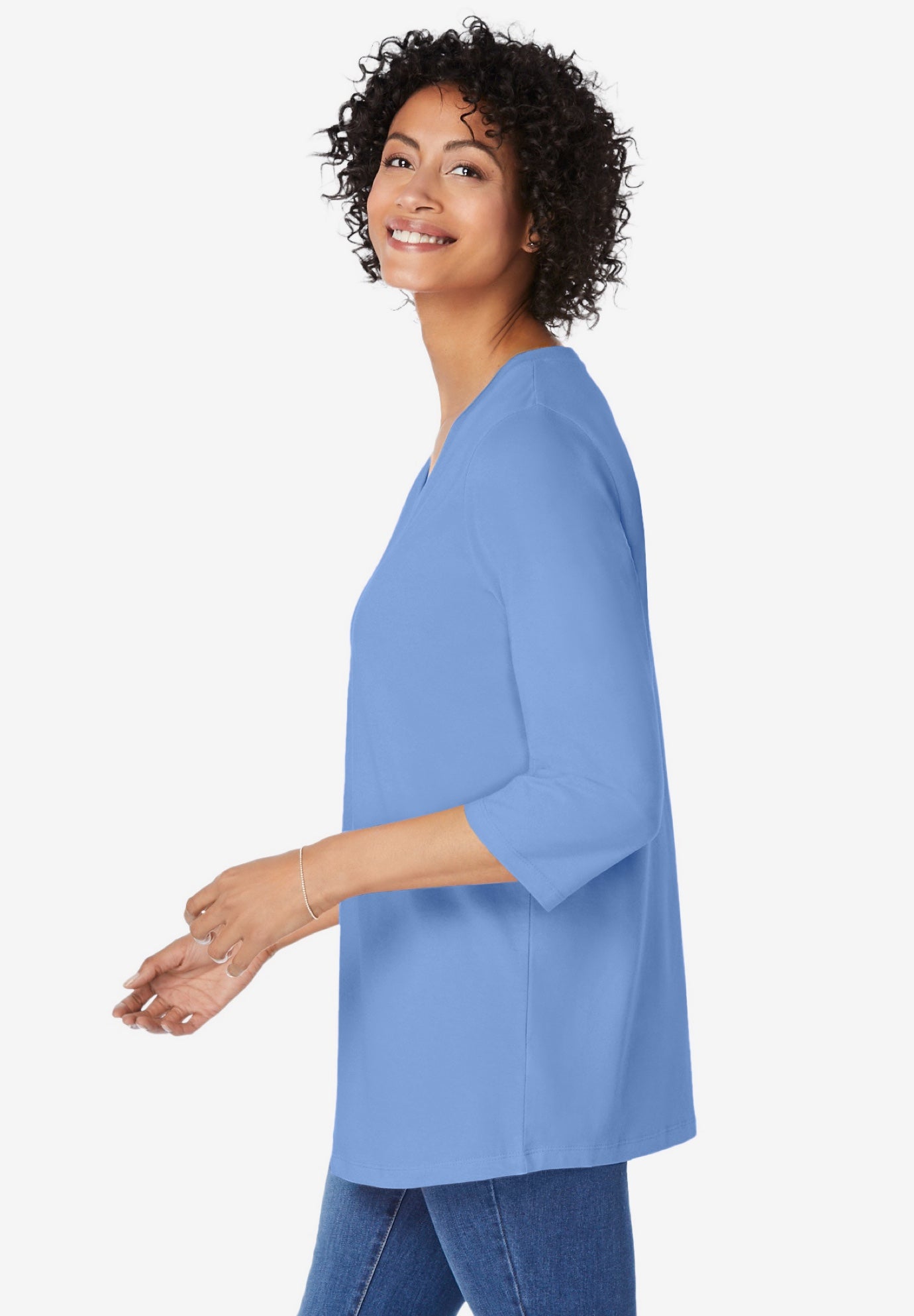 Perfect Three-Quarter Sleeve V-Neck Tunic image number 2