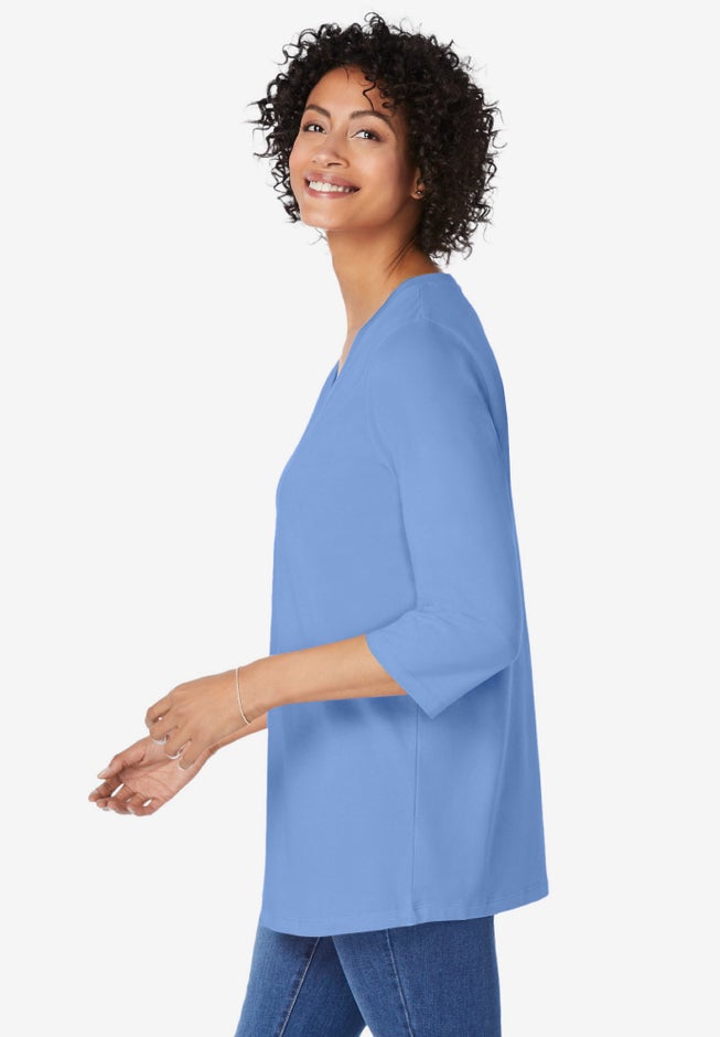 Perfect Three-Quarter Sleeve V-Neck Tunic image number 2