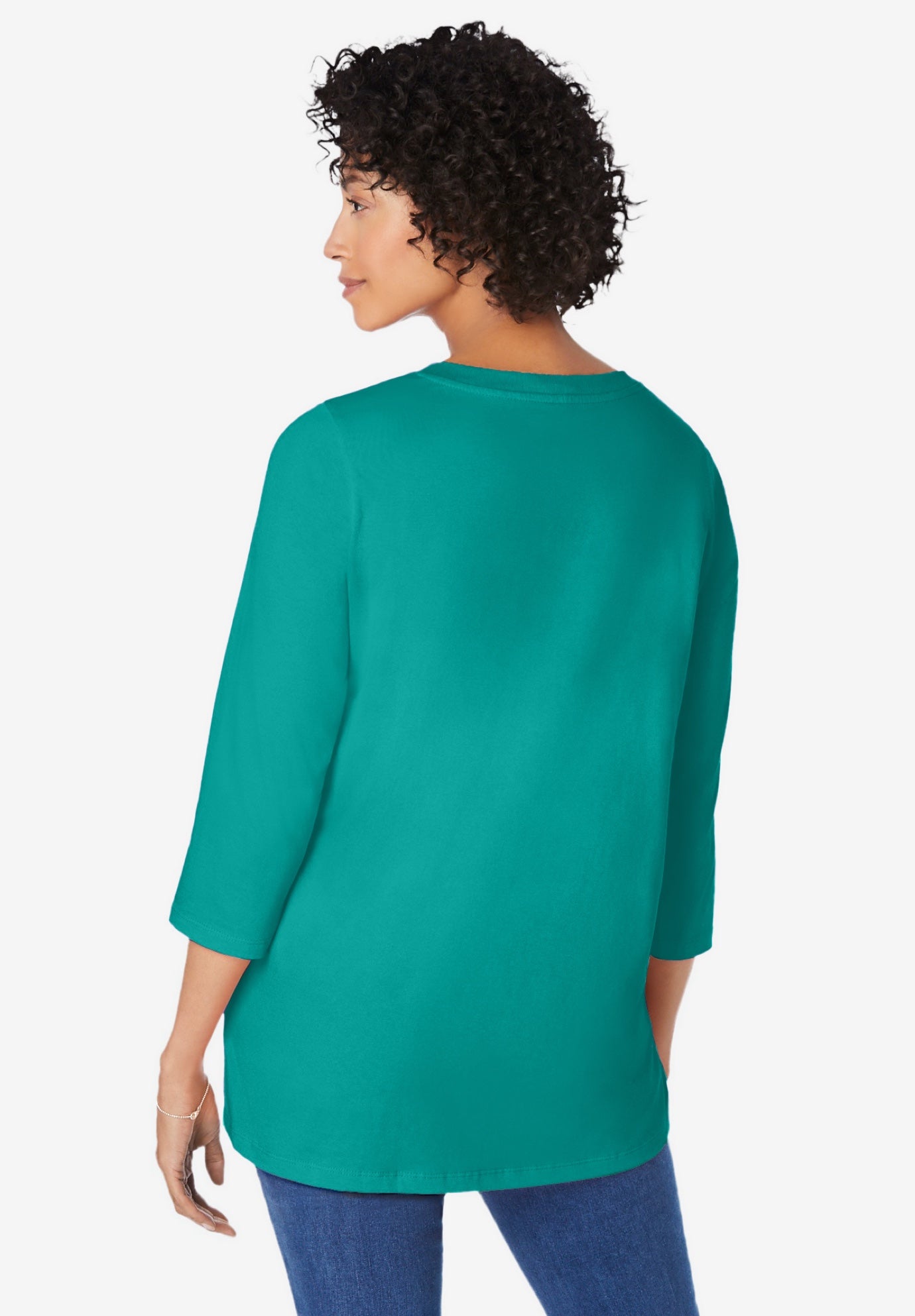 Perfect Three-Quarter Sleeve V-Neck Tunic image number 1