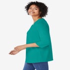 Perfect Three-Quarter Sleeve V-Neck Tunic image number null