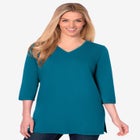 Perfect Three-Quarter Sleeve V-Neck Tunic image number null