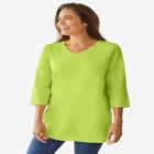 Perfect Three-Quarter Sleeve V-Neck Tunic image number null