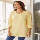 Perfect Three-Quarter Sleeve V-Neck Tunic image number null