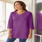 Perfect Three-Quarter Sleeve V-Neck Tunic image number null