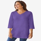 Perfect Three-Quarter Sleeve V-Neck Tunic image number null