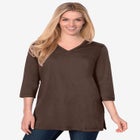 Perfect Three-Quarter Sleeve V-Neck Tunic image number null