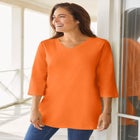 Perfect Three-Quarter Sleeve V-Neck Tunic image number null