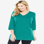 Perfect Three-Quarter Sleeve V-Neck Tunic image number null