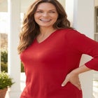 Perfect Three-Quarter Sleeve V-Neck Tunic image number null